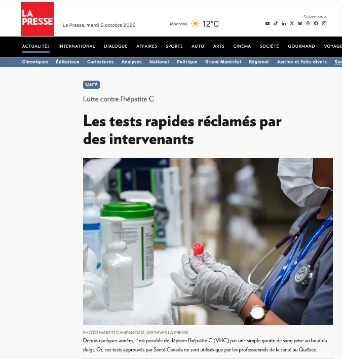 Lutte contre l’hépatite C Les tests rapides réclamés par des intervenants